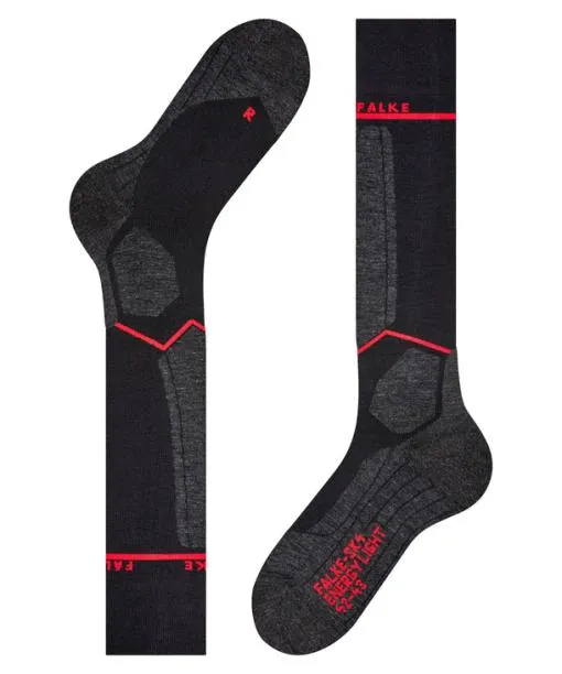 Men SK4 Advanced Compression Light Men Skiing Kneehigh Socks Black FALKE Ski Socks