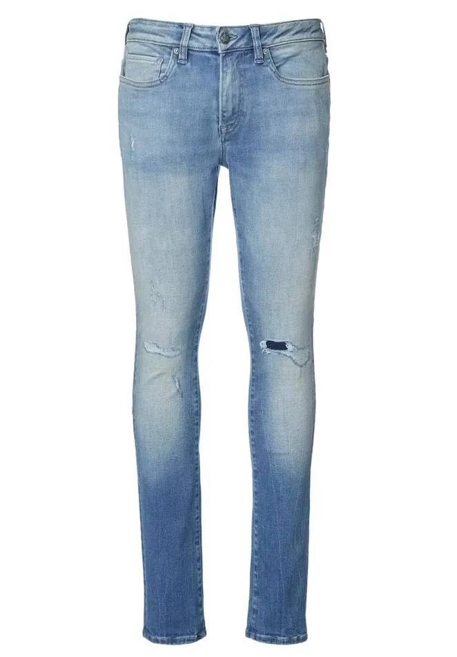Men Skinny Max Contrasted And Veined Jeans Indigo Buffalo David Bitton Skinny Max