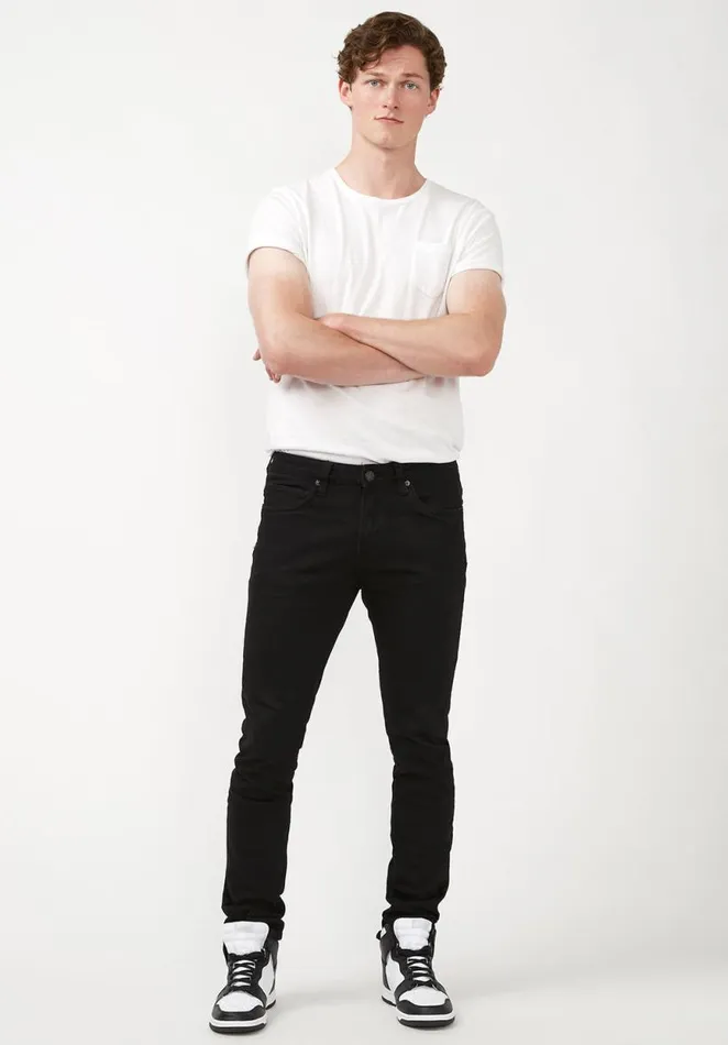 Men Skinny Max Crinkled Black Jeans Black Buffalo David Bitton Skinny Max