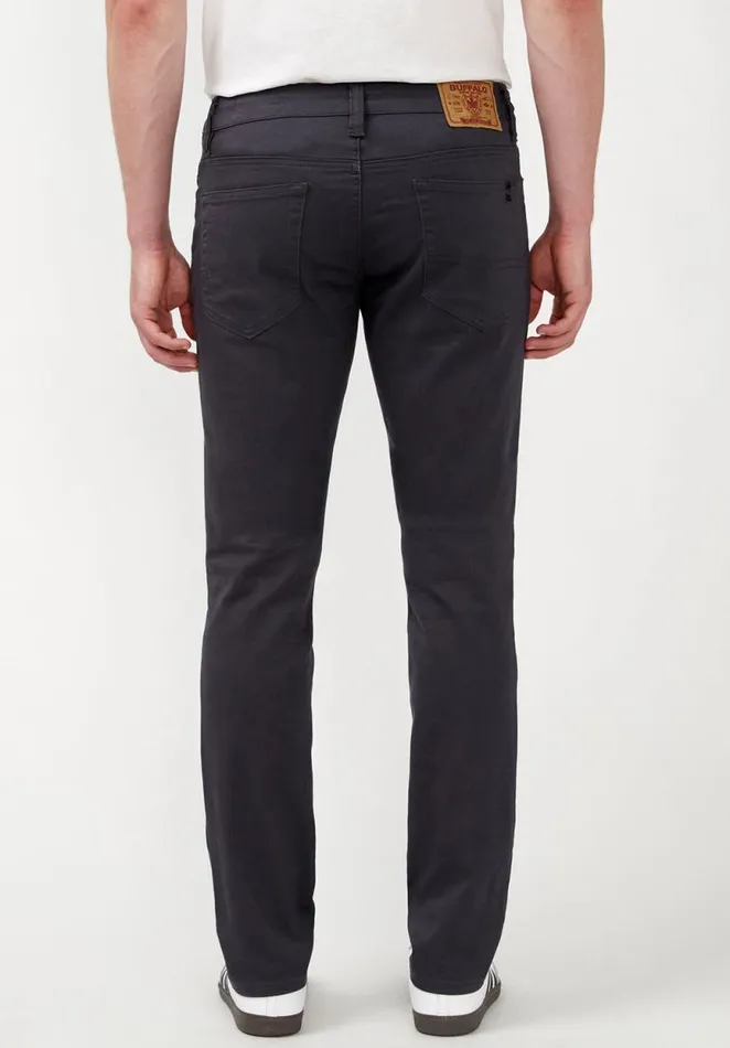 Men Slim Ash Authentic Dark Gray Twill Pants Charcoal Buffalo David Bitton Slim Ash