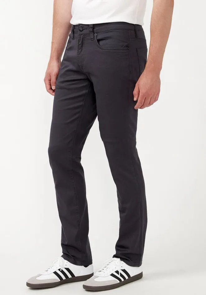 Men Slim Ash Authentic Dark Gray Twill Pants Charcoal Buffalo David Bitton Slim Ash