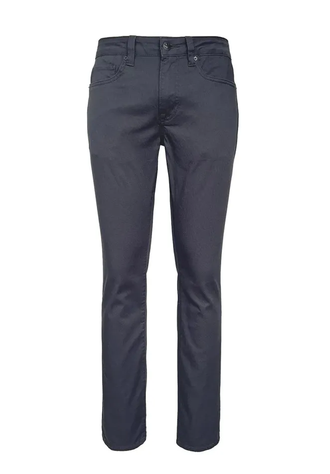 Men Slim Ash Authentic Dark Gray Twill Pants Charcoal Buffalo David Bitton Slim Ash