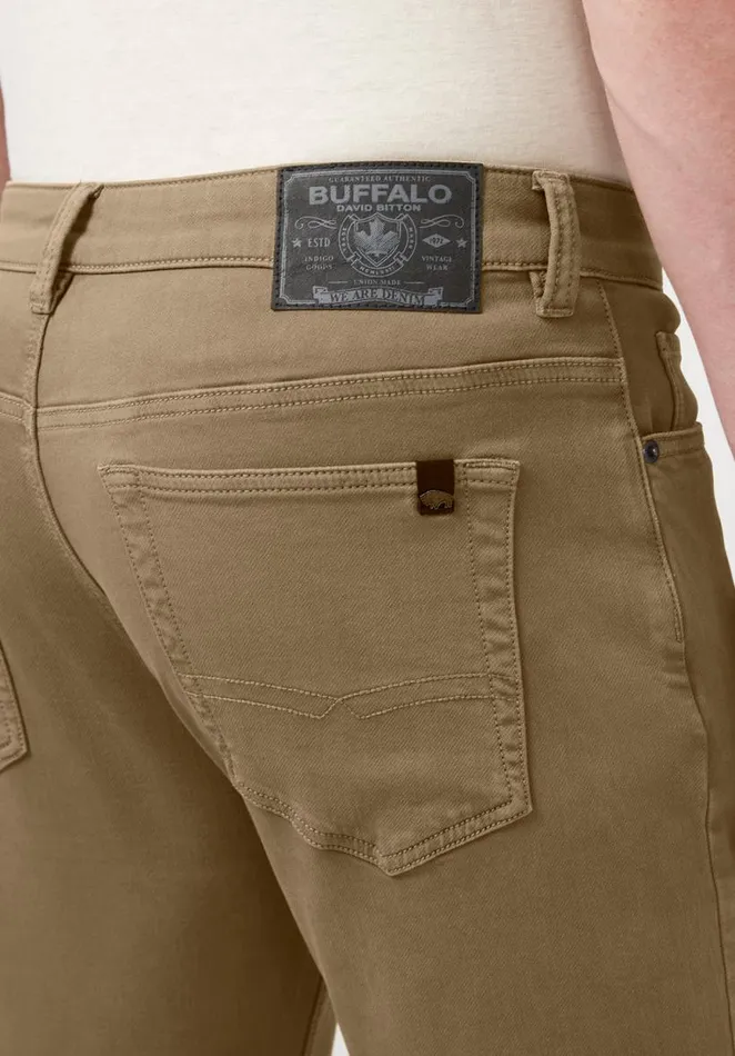 Men Straight Six Dark Beige Men039s Fleece Canvas Pants Dark Beige Buffalo David Bitton Pants