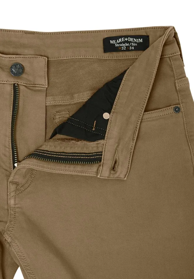 Men Straight Six Dark Beige Men039s Fleece Canvas Pants Dark Beige Buffalo David Bitton Pants