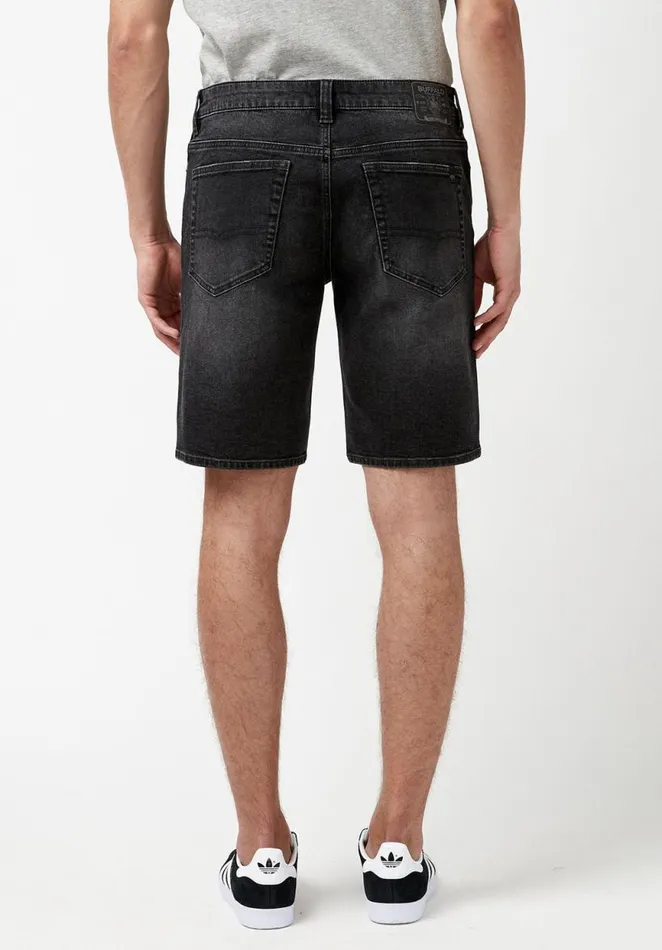 Men Super Stretch Relaxed Straight Dean Dark Shorts Black Buffalo David Bitton Shorts