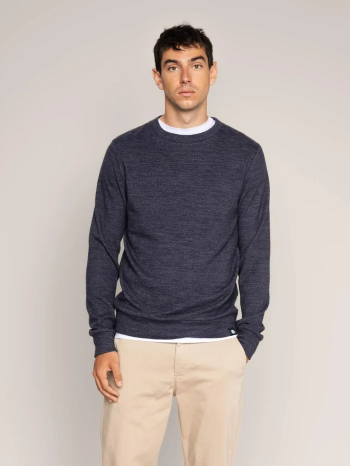 Men Sweatshirts MOS MOSH MMGAbel Crew Brush Sweat Navy Melange