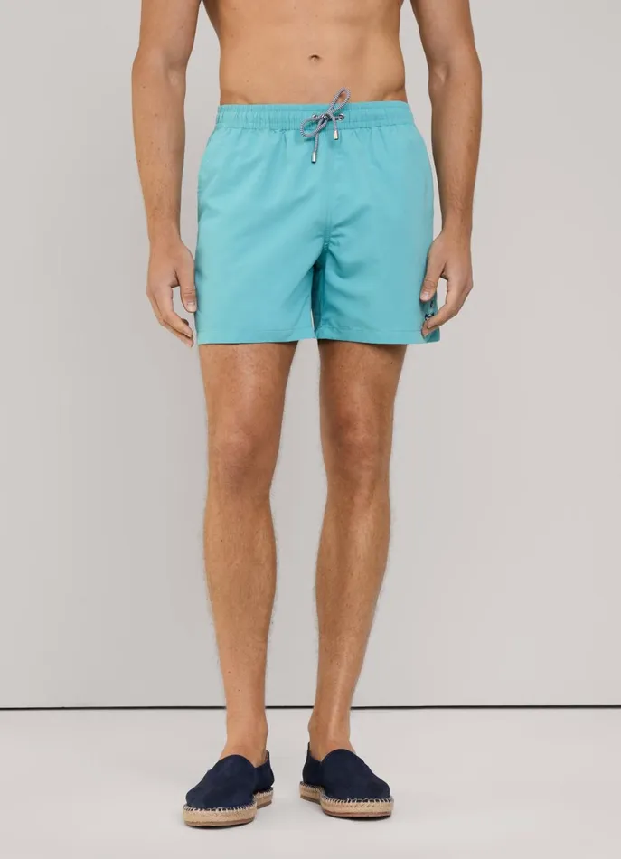 Men Swimwear Faonnable Embroidered Bird Swim Shorts Meadow Blue