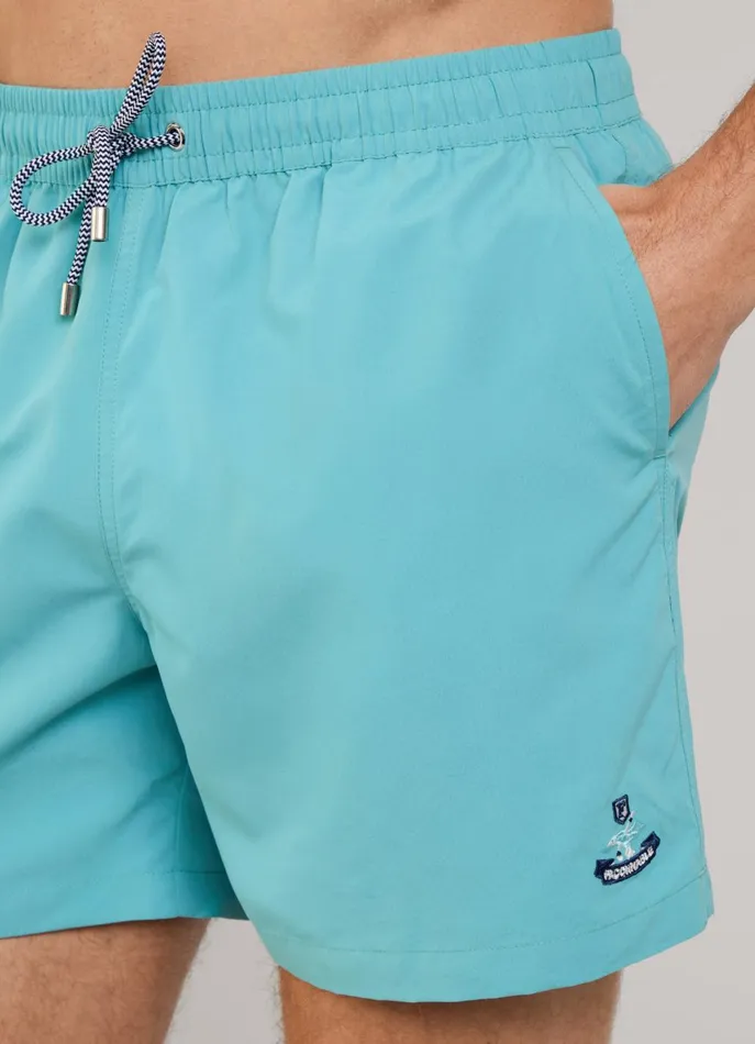 Men Swimwear Faonnable Embroidered Bird Swim Shorts Meadow Blue