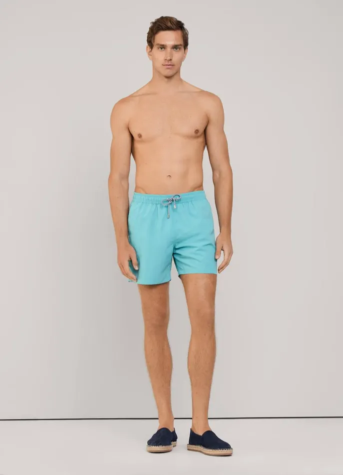 Men Swimwear Faonnable Embroidered Bird Swim Shorts Meadow Blue