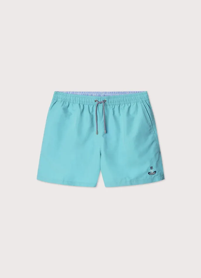 Men Swimwear Faonnable Embroidered Bird Swim Shorts Meadow Blue
