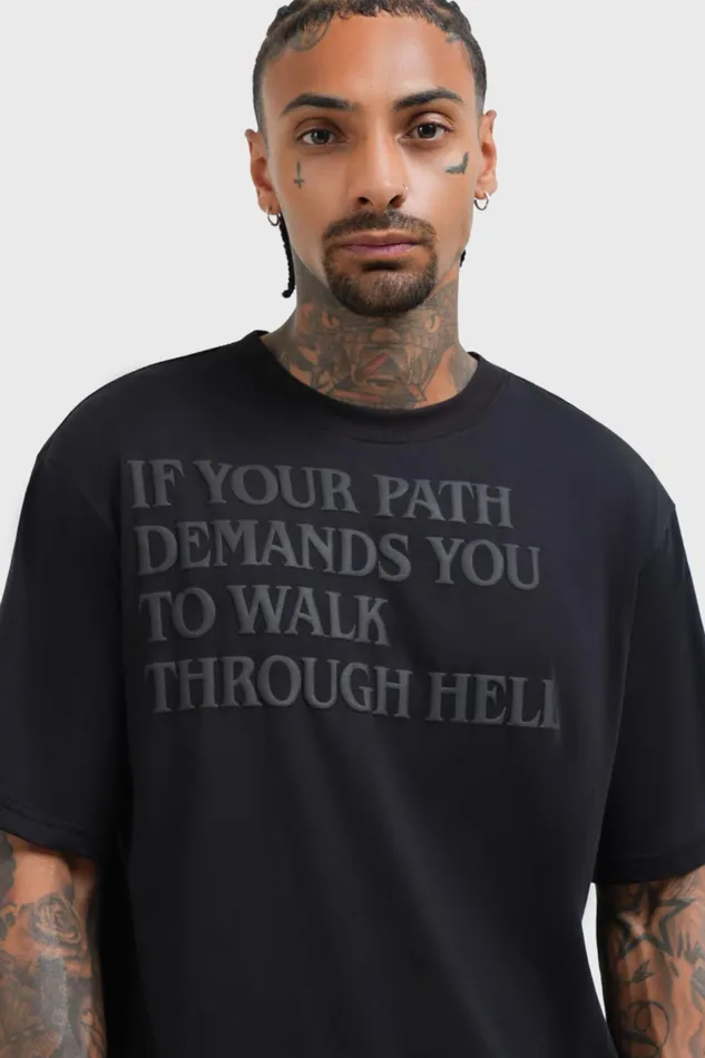 Men TShirts and Vests Killstar Walk Thru Hell Boxy TShirt
