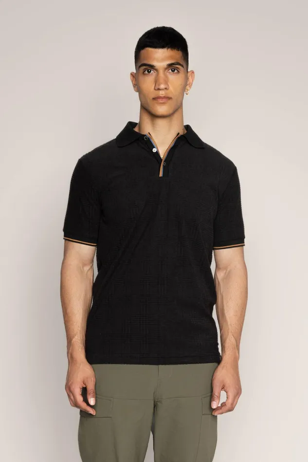 Men Tees MOS MOSH MMGRoma SS Split Polo Black