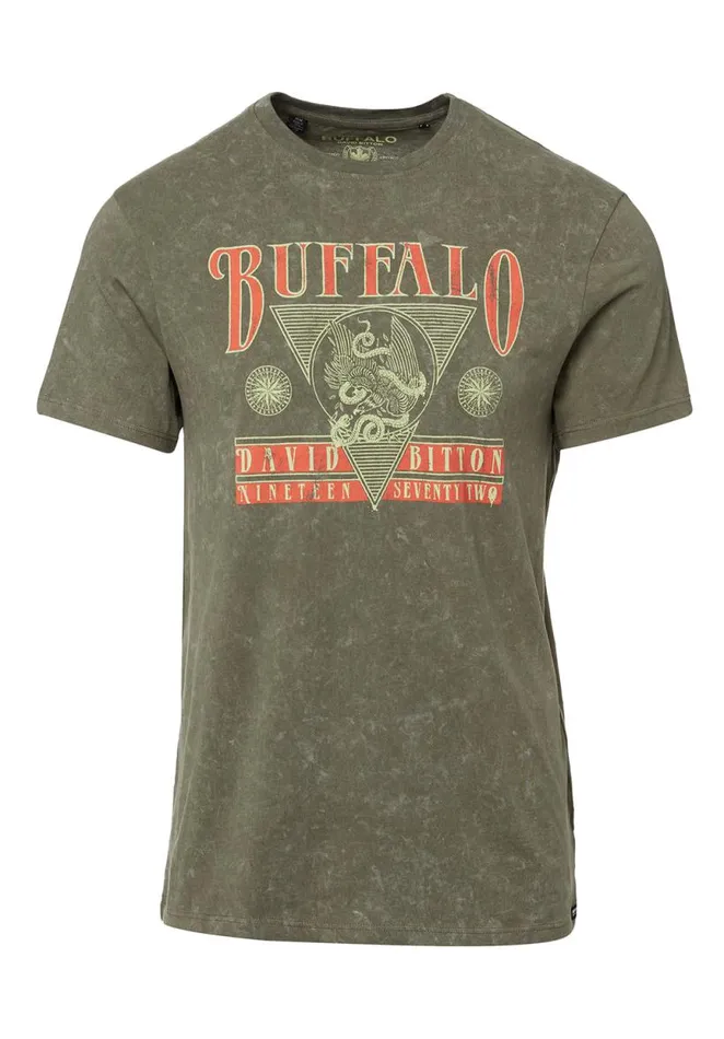 Men Tifern Fern ShortSleeve Mens Tshirt Fern Buffalo David Bitton Tops and Tees