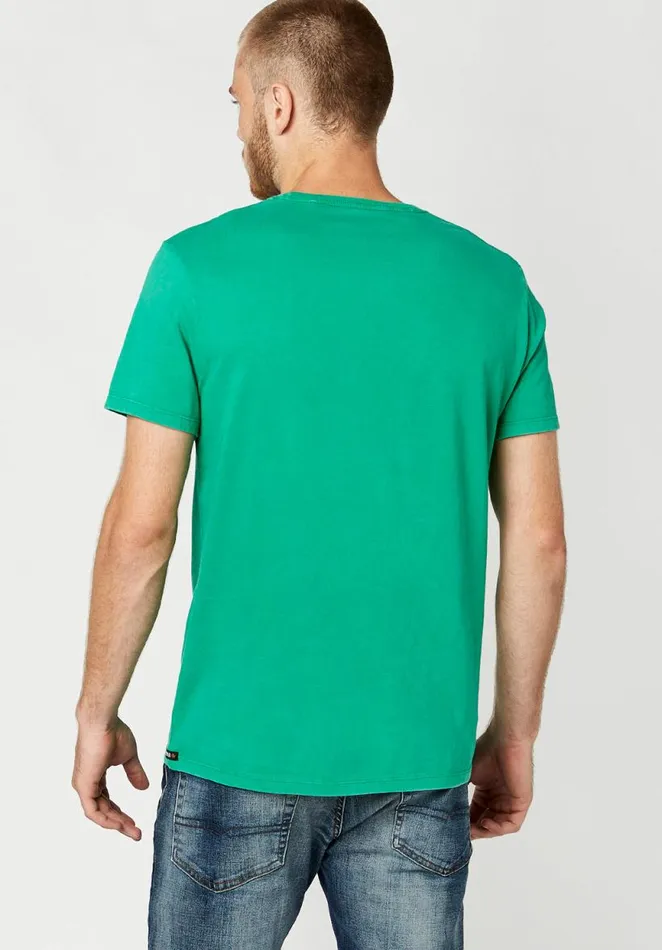 Men Toplay Embroidered Vintage TShirt Ultra Green Buffalo David Bitton Tops and Tees