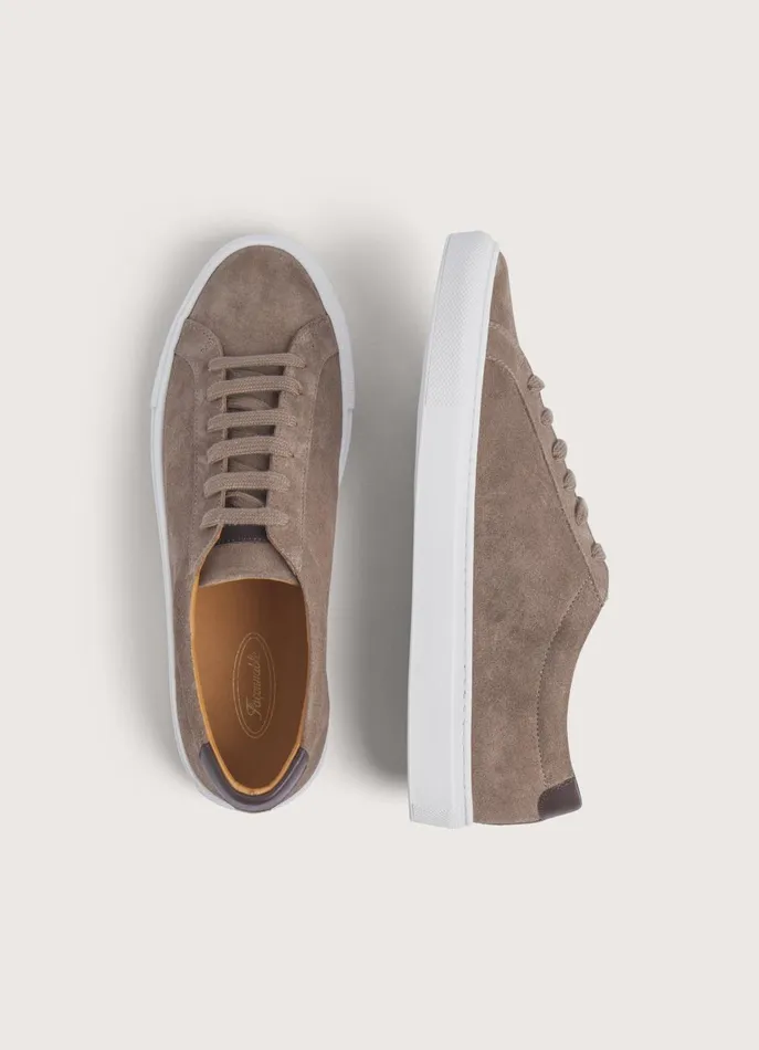 Men Trainers Faonnable Classic Suede Trainers Grain Beige