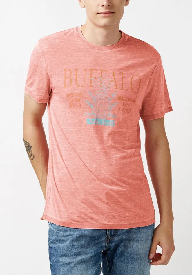 Men Tublis Sun Faded TShirt Coral Buffalo David Bitton Tops and Tees