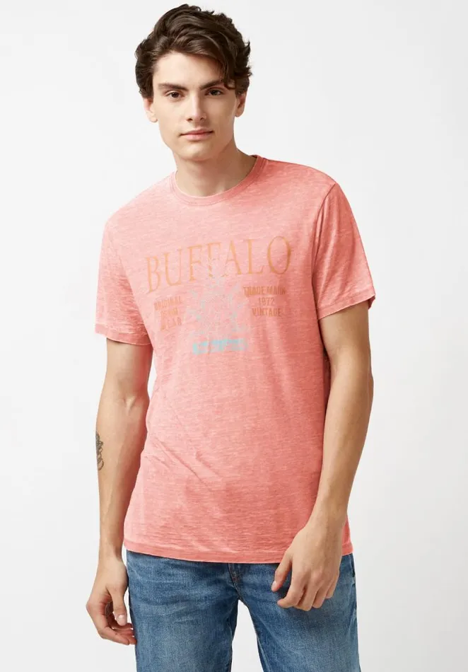 Men Tublis Sun Faded TShirt Coral Buffalo David Bitton Tops and Tees