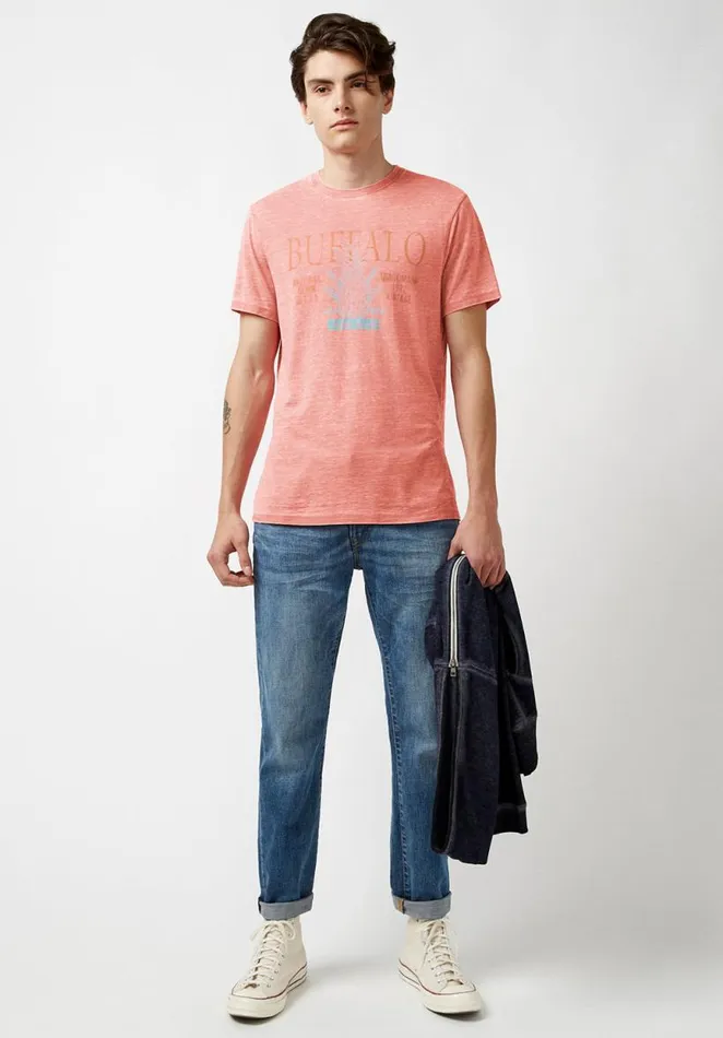 Men Tublis Sun Faded TShirt Coral Buffalo David Bitton Tops and Tees