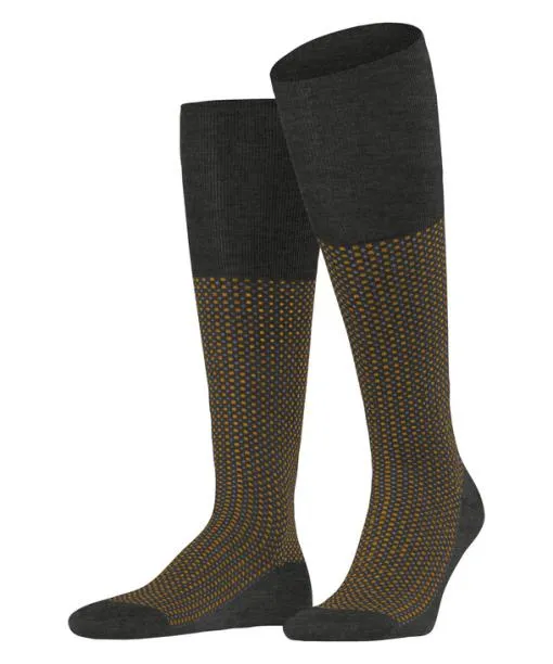 Men Uptown Tie Men Kneehigh Socks Anthracite Mel FALKE Knee High Socks