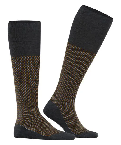 Men Uptown Tie Men Kneehigh Socks Anthracite Mel FALKE Knee High Socks