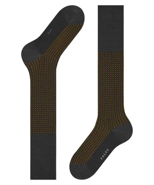 Men Uptown Tie Men Kneehigh Socks Anthracite Mel FALKE Knee High Socks