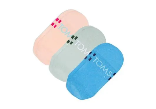 MenWomen Ultimate No Show Socks Brights 3 Pack Brights Multi TOMS Socks