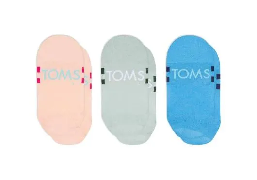 MenWomen Ultimate No Show Socks Brights 3 Pack Brights Multi TOMS Socks