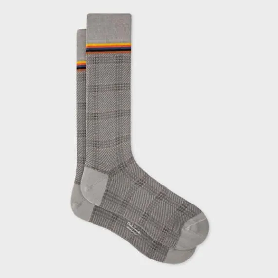Mens 039Artist Stripe039 Check Socks Paul Smith Socks