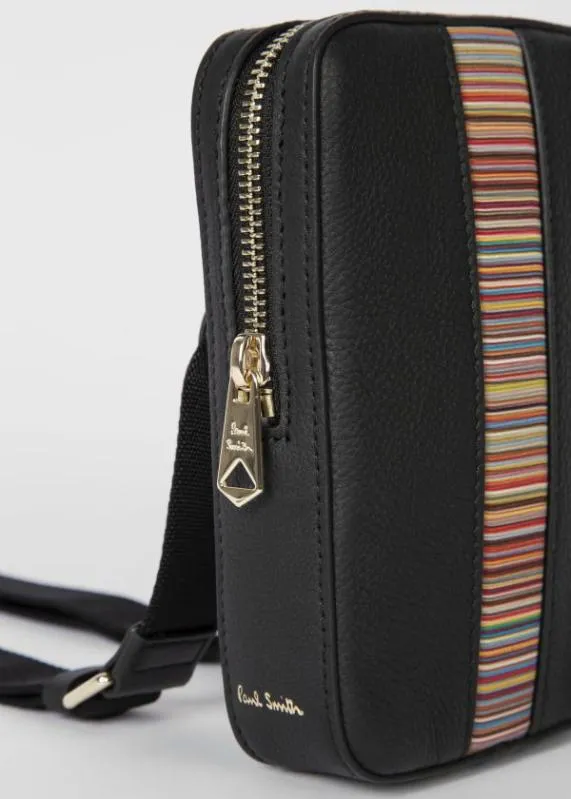 Mens 039Signature Stripe039 Leather Neck Pouch Paul Smith Bags