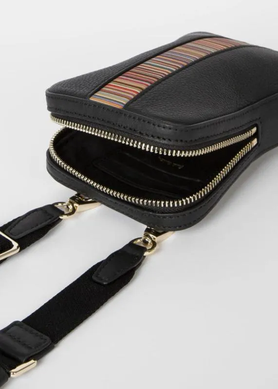 Mens 039Signature Stripe039 Leather Neck Pouch Paul Smith Bags