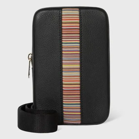 Mens 039Signature Stripe039 Leather Neck Pouch Paul Smith Bags