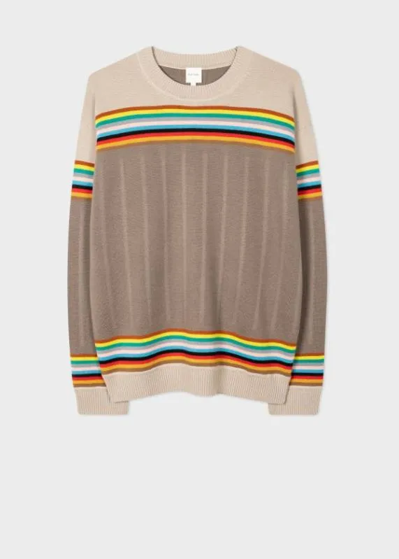 Mens 039Signature Stripe039 Merino Sweater Paul Smith Sweaters