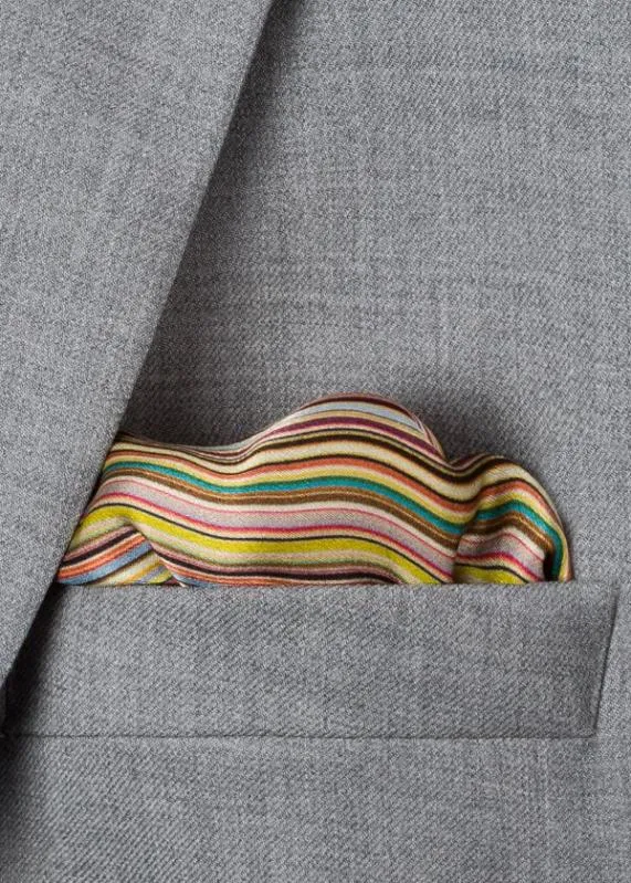 Mens 039Signature Stripe039 Silk Pocket Square Paul Smith Pocket Squares Mens 039Signature Stripe039 Silk Pocket Square Paul Smith Pocket Squares
