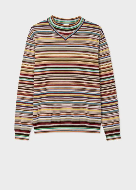 Mens 039Signature Stripe039 Wool Sweater Paul Smith Sweaters