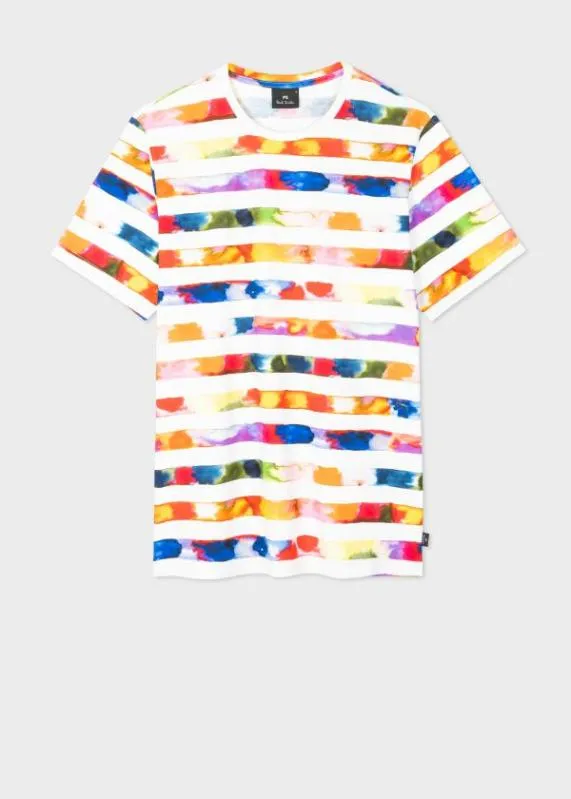 Mens 039Watercolour Stripe039 Print TShirt Paul Smith TShirts