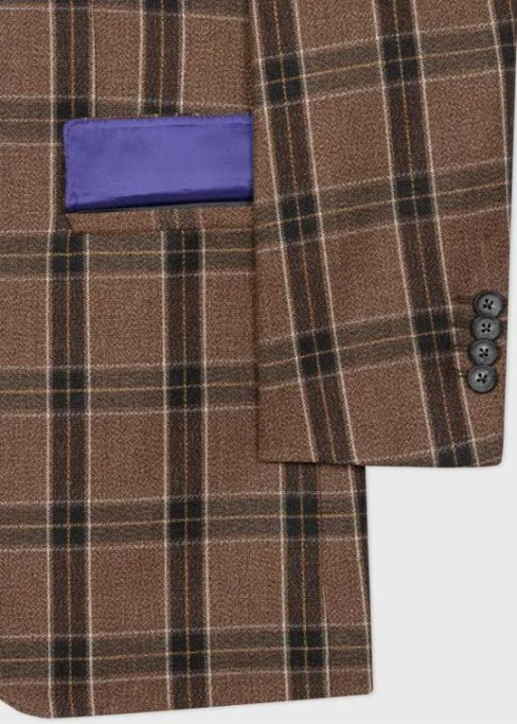 Mens EasyFit Brown Large Check Wool Blazer Paul Smith Blazers