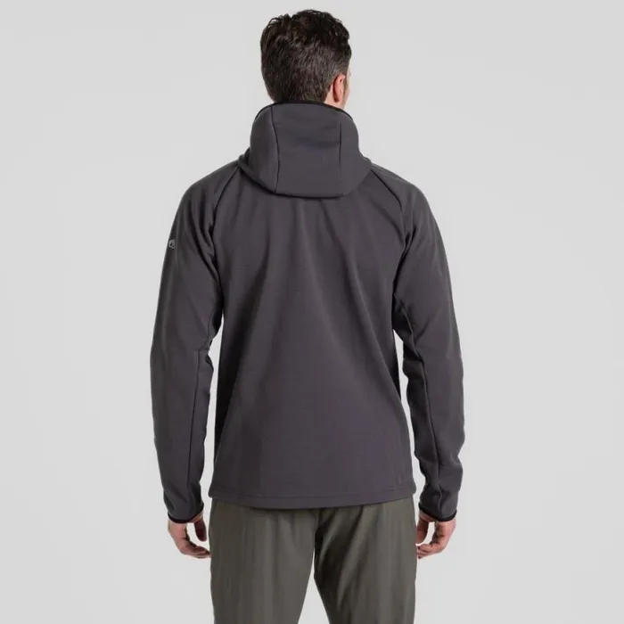 Mens Full Zip Fleece Craghoppers Dynamic Pro Hooded Jacket II Dark Iron Marl