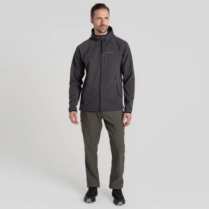 Mens Full Zip Fleece Craghoppers Dynamic Pro Hooded Jacket II Dark Iron Marl