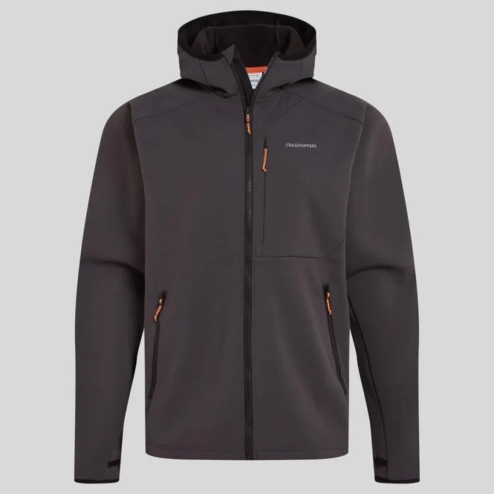 Mens Full Zip Fleece Craghoppers Dynamic Pro Hooded Jacket II Dark Iron Marl