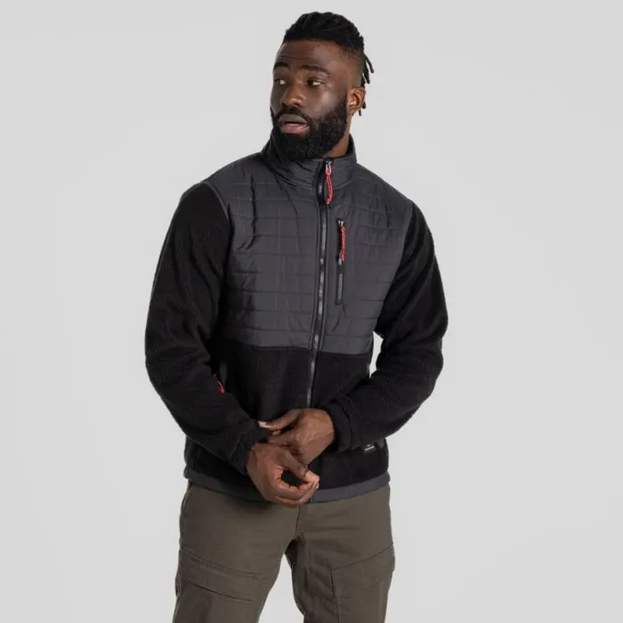 Mens Full Zip Fleece Craghoppers Montadale Insulating Hybrid Jacket Black Dark Iron Mens Full Zip Fleece Craghoppers Montadale Insulating Hybrid Jacket Black Dark Iron