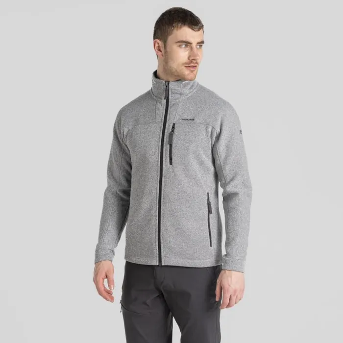 Mens Full Zip Fleece Craghoppers Torney II Full Zip Fleece Dove Grey Marl