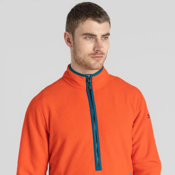 Mens Half Zip Fleece Craghoppers CO2 Renu Half Zip Fleece Macaw Red Mens Half Zip Fleece Craghoppers CO2 Renu Half Zip Fleece Macaw Red