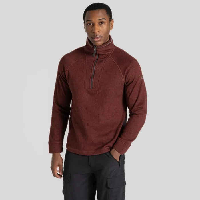 Mens Half Zip Fleece Craghoppers Wole Half Zip Fleece Axinite Red Marl