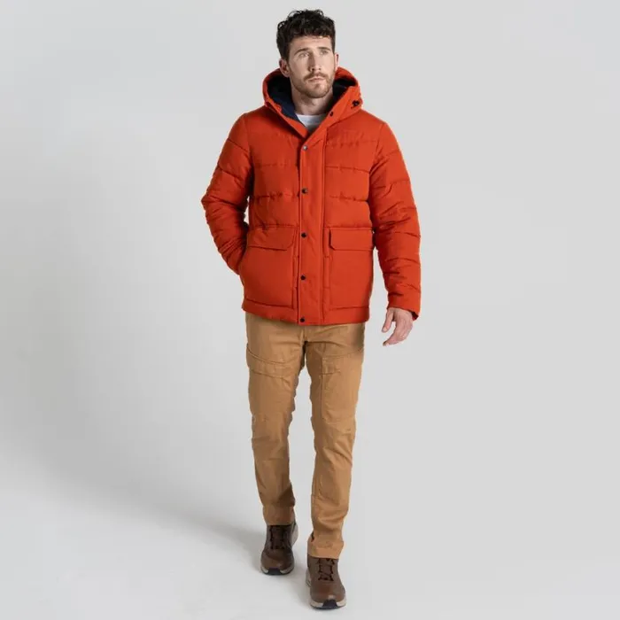Mens Insulated Jackets Craghoppers Aaron Downlike Hooded Jacket Carnelian Orange Mens Insulated Jackets Craghoppers Aaron Downlike Hooded Jacket Carnelian Orange