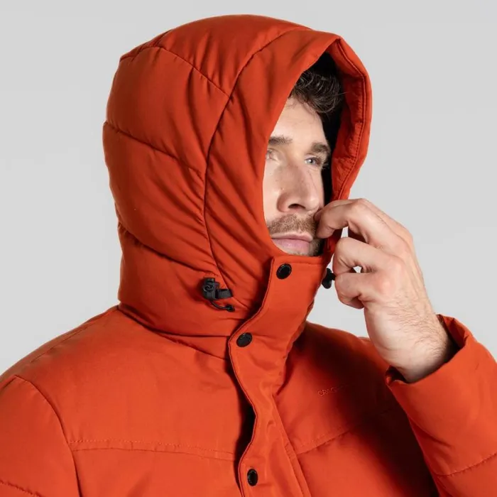 Mens Insulated Jackets Craghoppers Aaron Downlike Hooded Jacket Carnelian Orange Mens Insulated Jackets Craghoppers Aaron Downlike Hooded Jacket Carnelian Orange