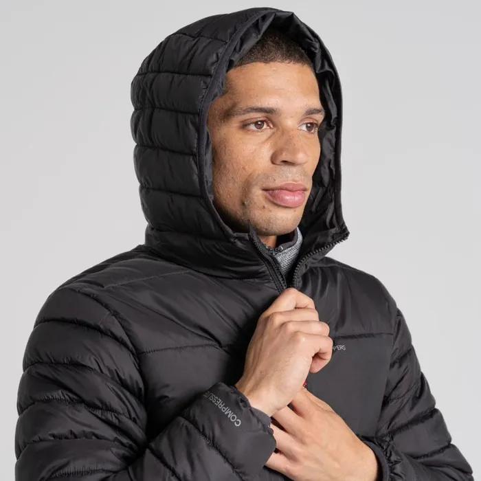 Mens Insulated Jackets Craghoppers Compresslite VIII Hooded Jacket Black Mens Insulated Jackets Craghoppers Compresslite VIII Hooded Jacket Black