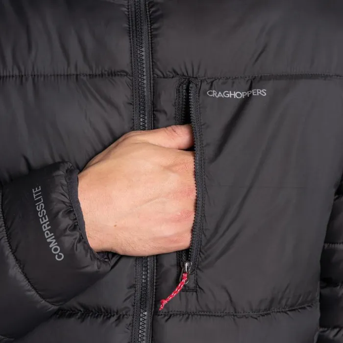 Mens Insulated Jackets Craghoppers Compresslite VIII Hooded Jacket Black Mens Insulated Jackets Craghoppers Compresslite VIII Hooded Jacket Black