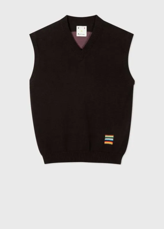 Mens Knitted Cotton Panelled Vest Paul Smith Sweaters