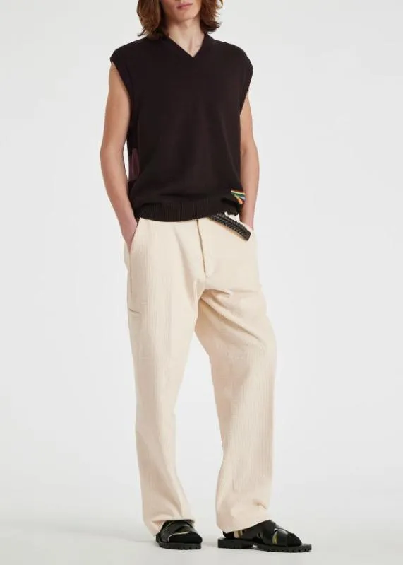 Mens Knitted Cotton Panelled Vest Paul Smith Sweaters