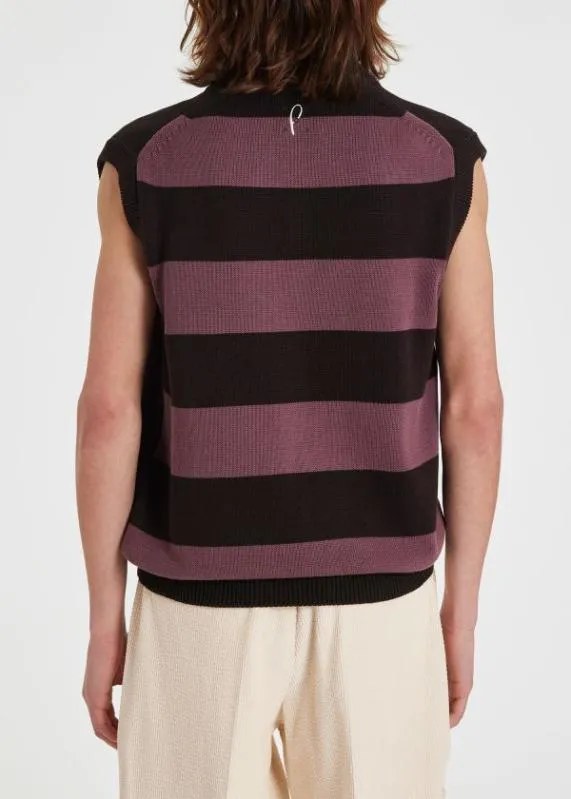 Mens Knitted Cotton Panelled Vest Paul Smith Sweaters